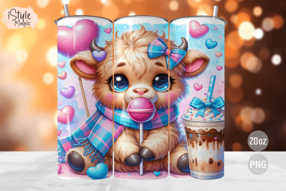 Download Easter Highland Cow Tumbler Wrap PNG - Highland cow tumbler wrap Collection
