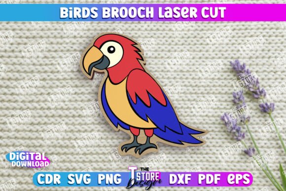 Download Birds Brooch | Parrot Shape Brooch | CNC - Premium Resources