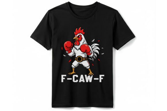 Download F-CAW-F Funny Boxing Rooster T-shirt - Premium Bundle