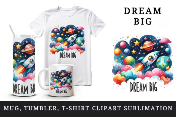 Download Dream Big Rocket Tumbler Mug Clipart Png - Premium Resources